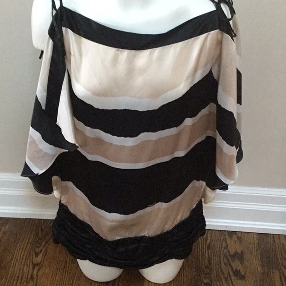 Bebe Striped Silk Blouse - Picture 2 of 9